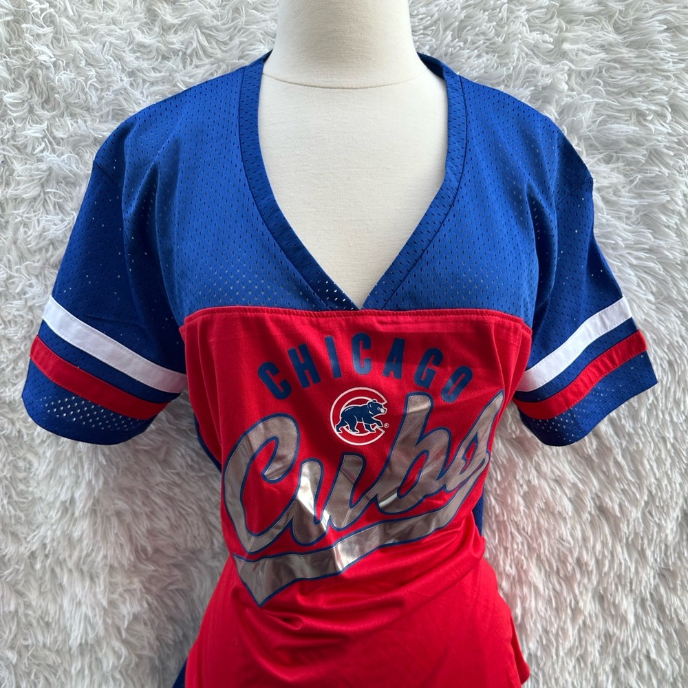 New Majestic women Chicago Cubs V-Neck Jersey top